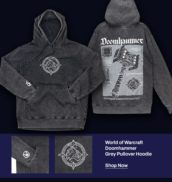 World of Warcraft Doomhammer Grey Pullover Hoodie | Shop Now