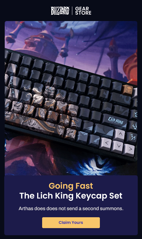 Blizzard Gear Store | FROSTMOURNE HUNGERS. | The Lich King Keycap Set is Here | Answer the Call.