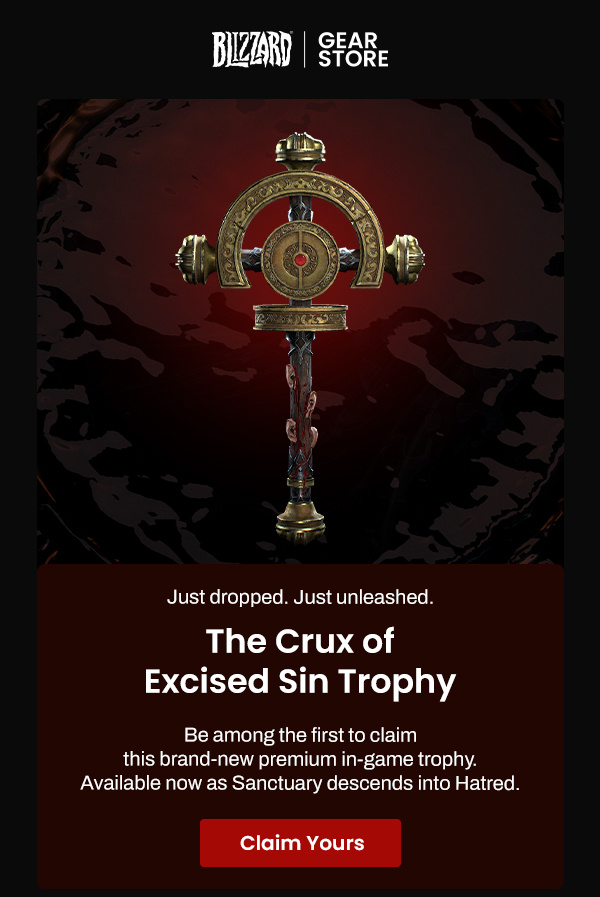 Blizzard Gear Store | The Crux of Excised Sin Trophy | Claim Yours