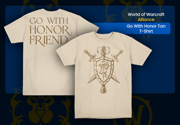 World of Warcraft Alliance Go With Honor Tan T-Shirt