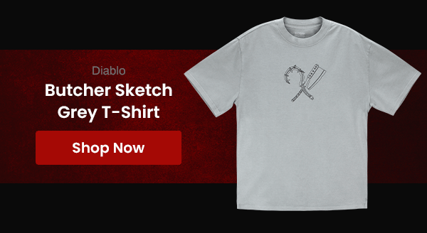 Diablo Butcher Sketch Grey T-Shirt | Shop Now