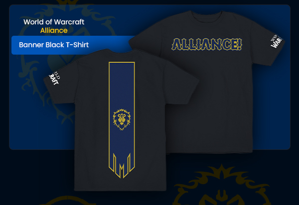 World of Warcraft Alliance Banner Black T-Shirt |