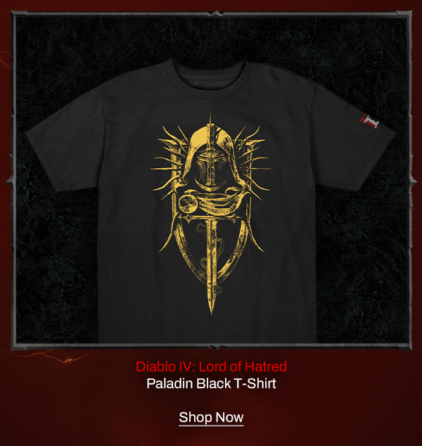 Diablo IV: Lord of Hatred Paladin Black T-Shirt | Shop Now