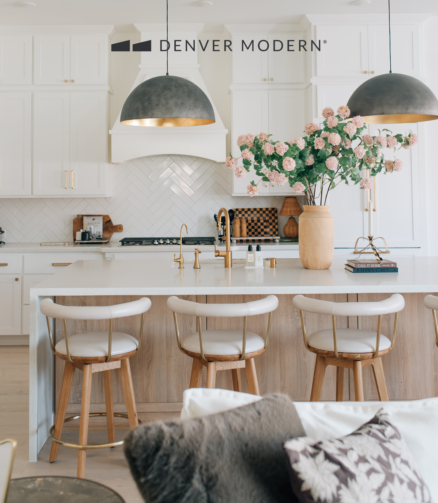 Image of Keystone Swivel Stools styled at a kitchen counter