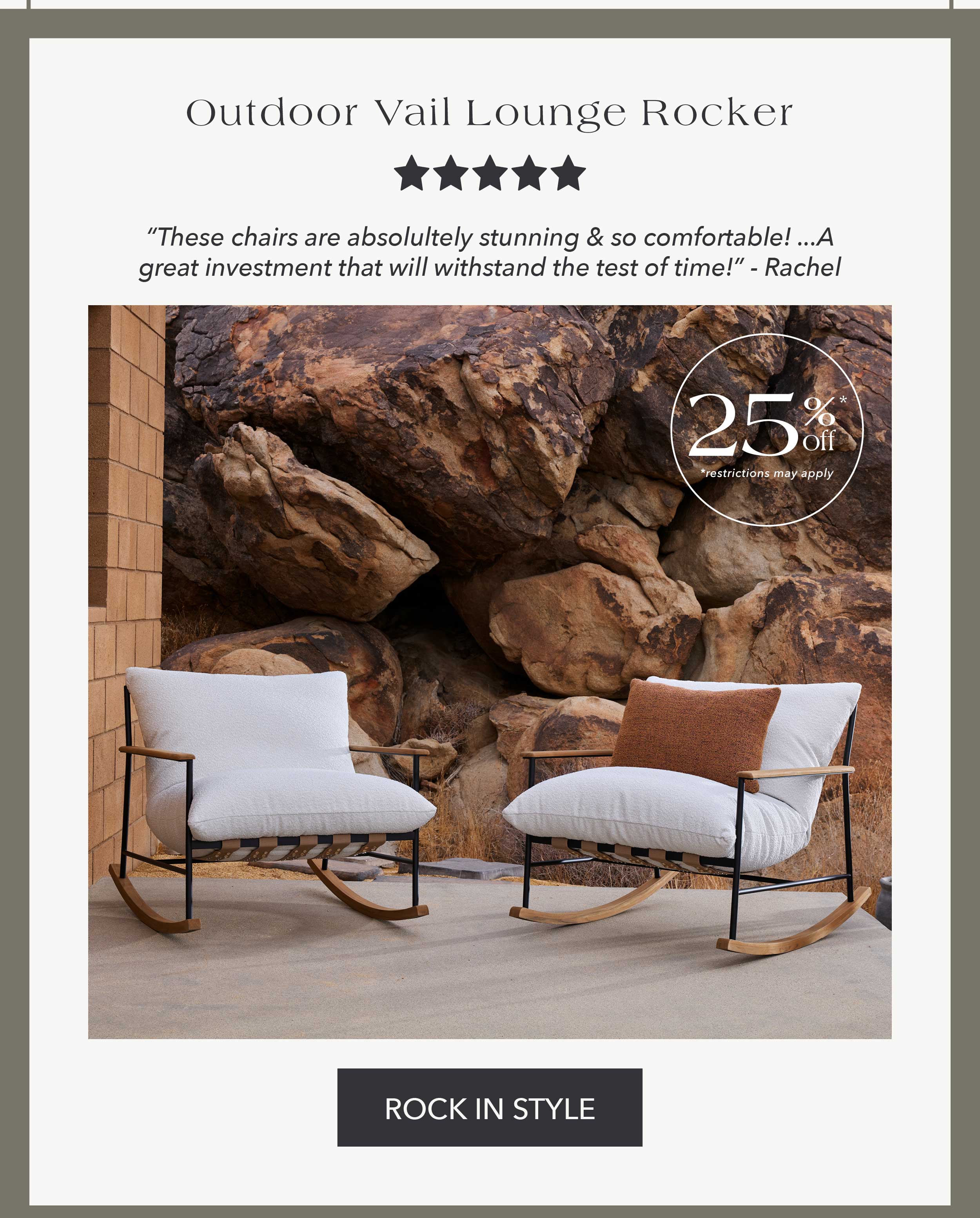 Outdoor Vail Lounge Rocker (25% off) 