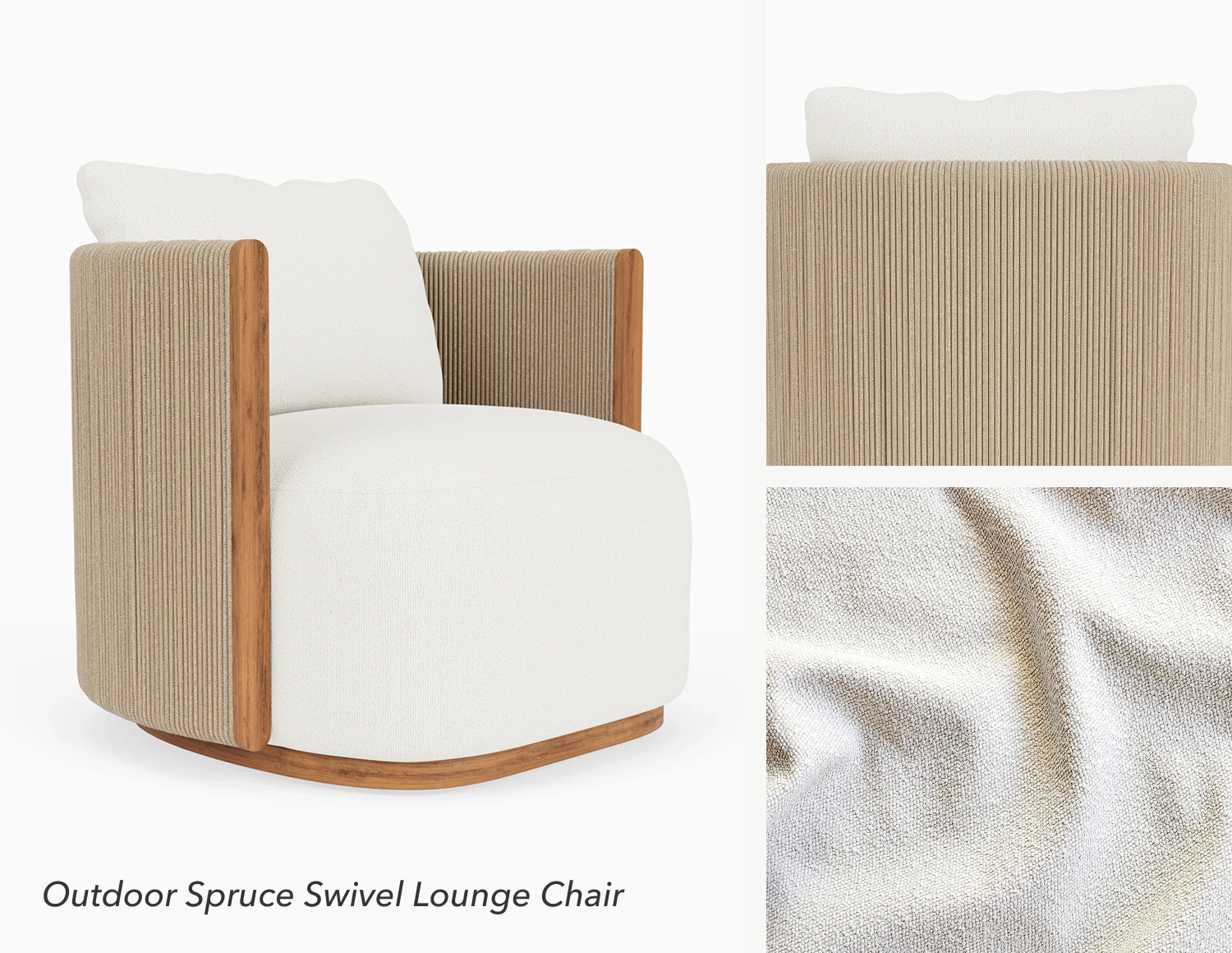 Outdoor Spruce Swivel Lounge Chair