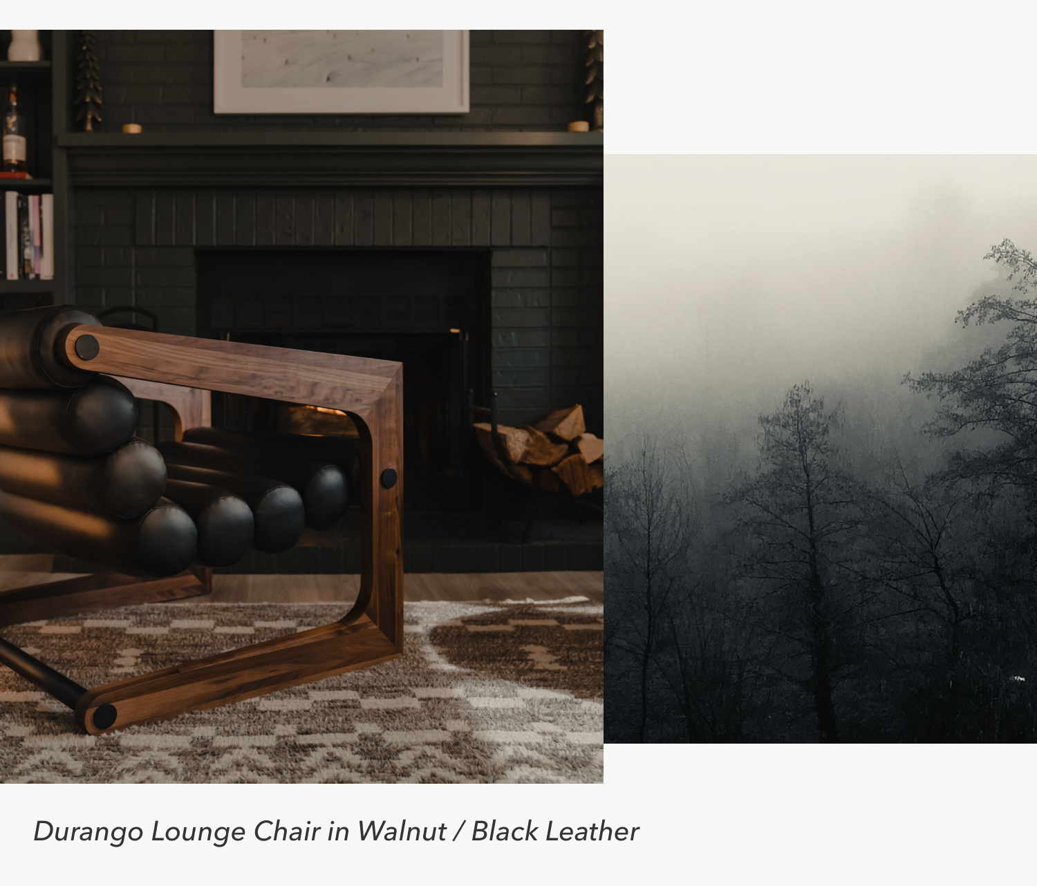 Durango Lounge Chair in Walnut / Black Leather
