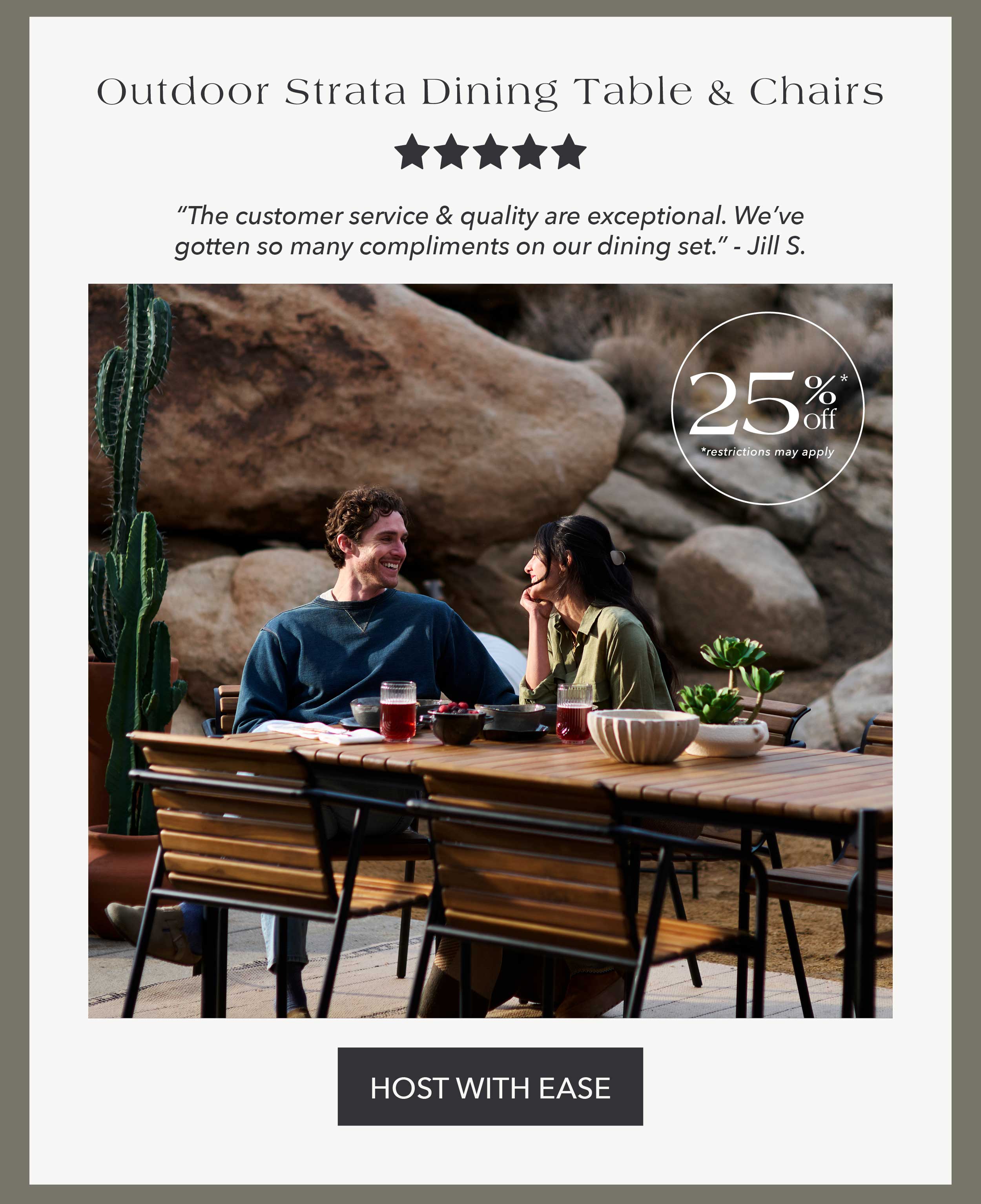 Outdoor Strata Dining Table & Chair (25% off) 