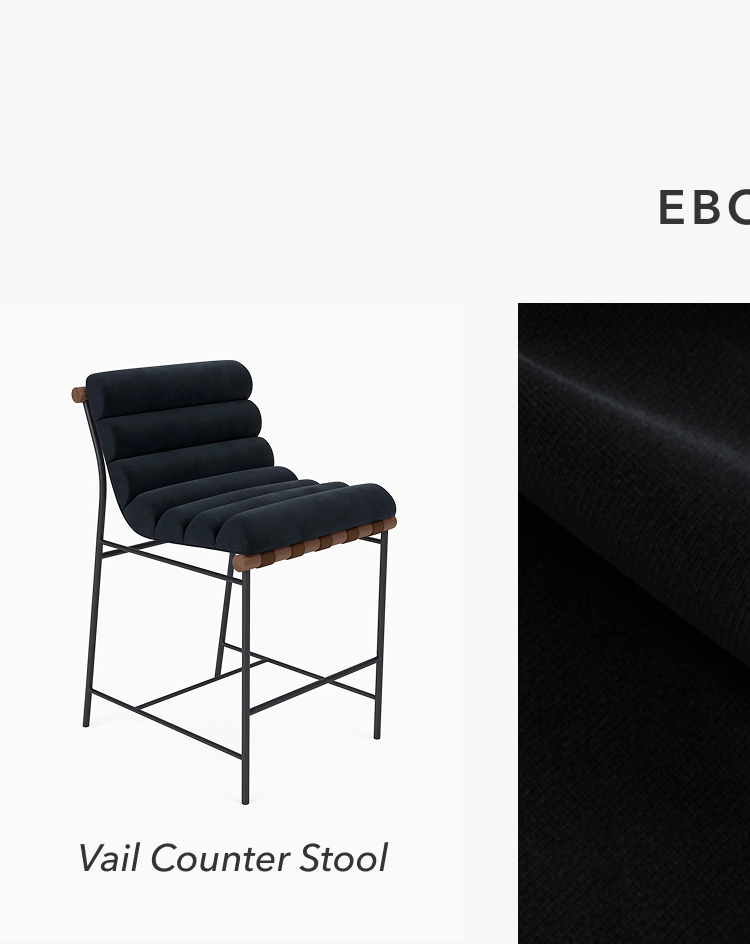 Vail Counter Stool in Ebony Velvet