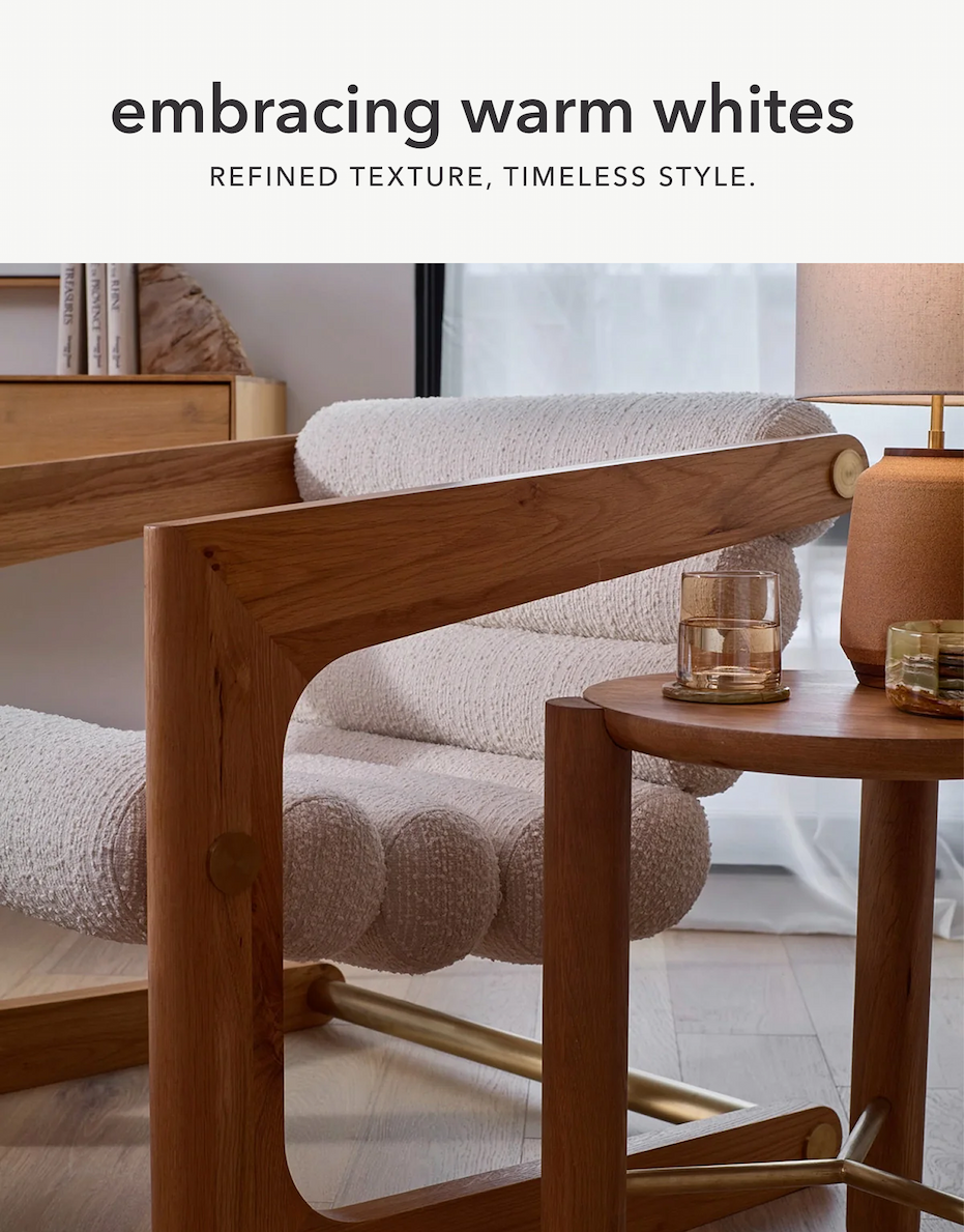 Embracing Warm Whites — Refined Texture, Timeless Style.