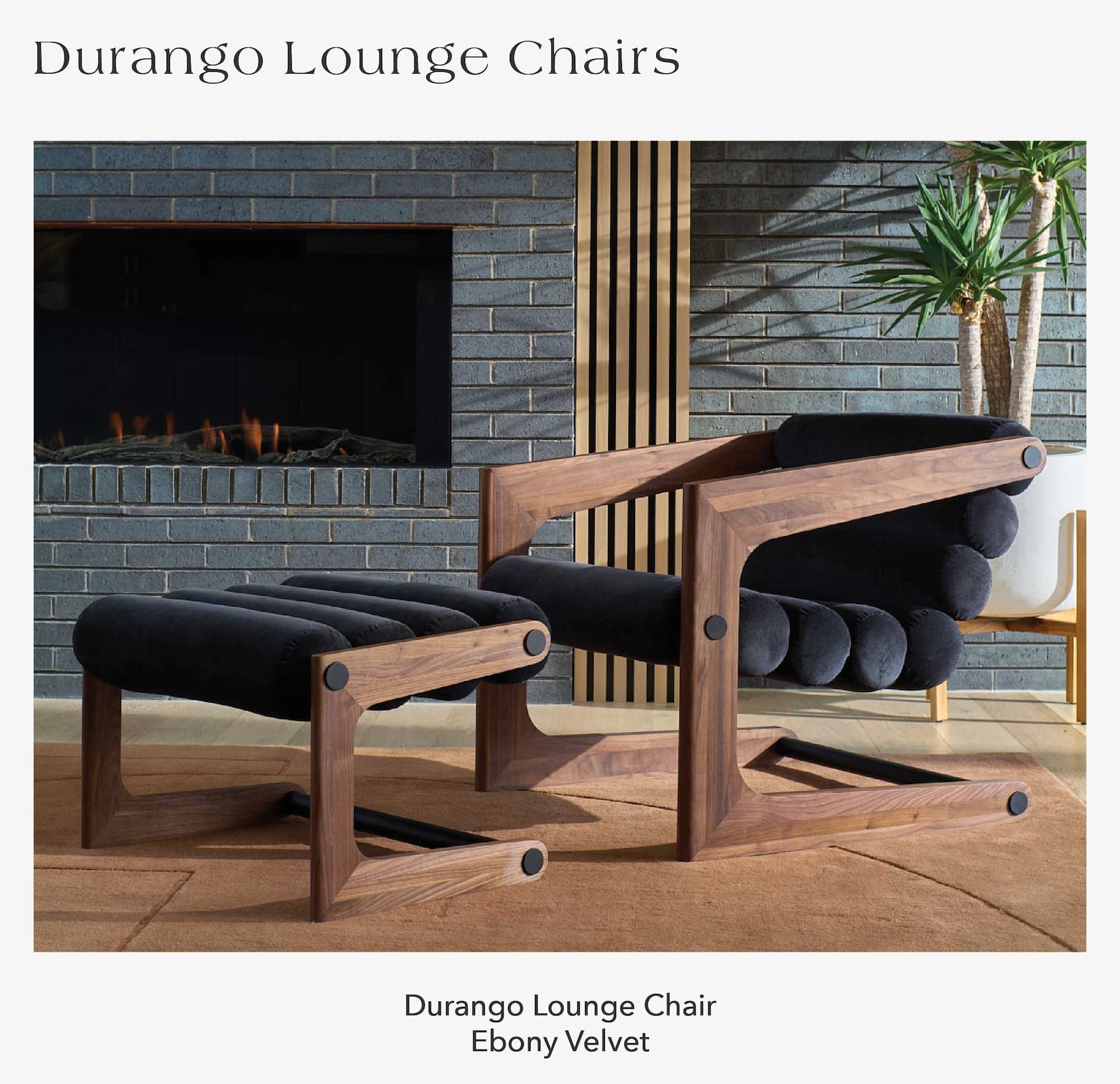 Durango Lounge Chair Ebony Velvet 