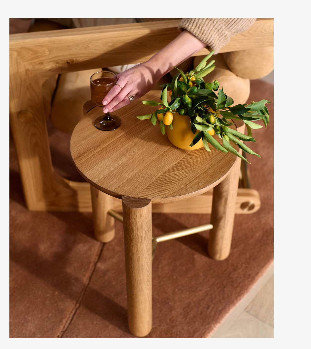 Trio Side Table in White Oak 