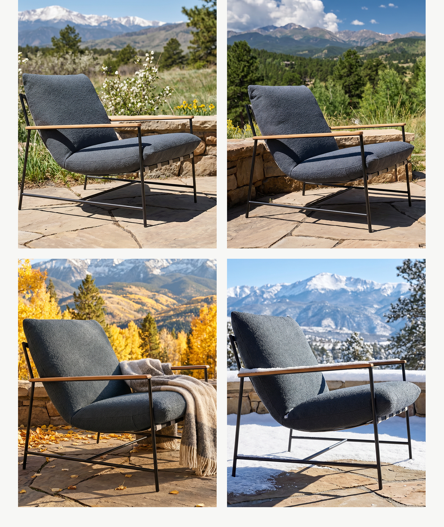 Our FIQA and Sunbrella® fabrics are engineered to repel moisture, stains, and mildew without losing their luxurious feel.