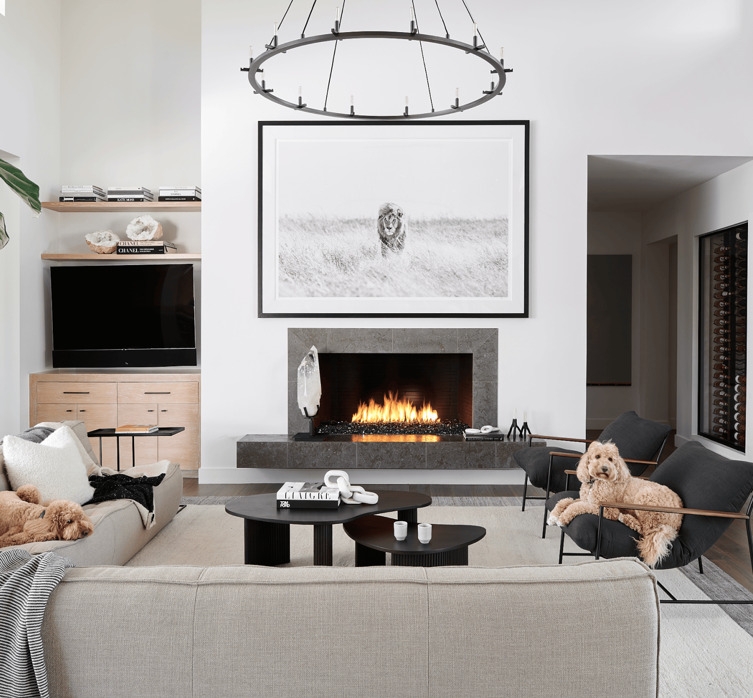 GIF of various rooms styled with Denver Modern pieces