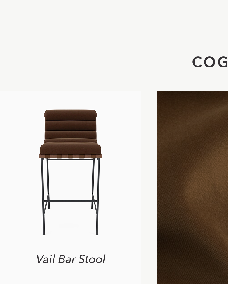 Vail Bar Stool in Cognac Velvet