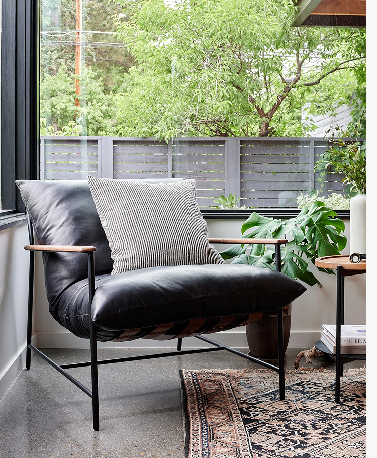 The Vail Lounge Chair in Black Leather