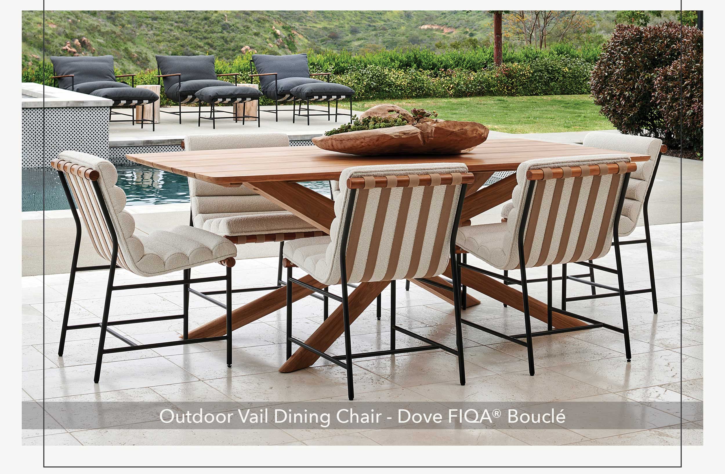 Outdoor Vail Dining Chair Dove FIQA Boucle