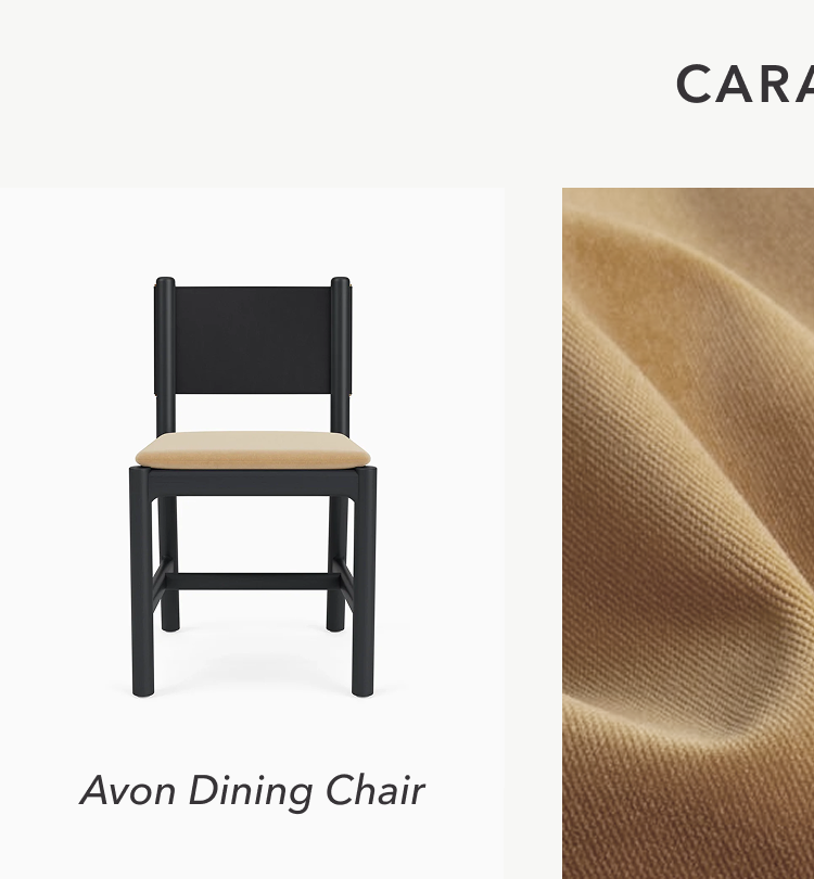 Avon Dining Chair in Caramel Velvet