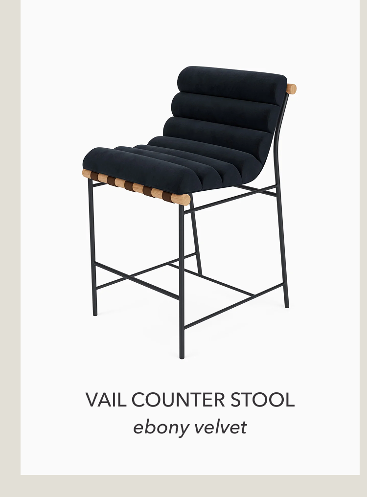 Vail Counter Stool in Ebony Velvet