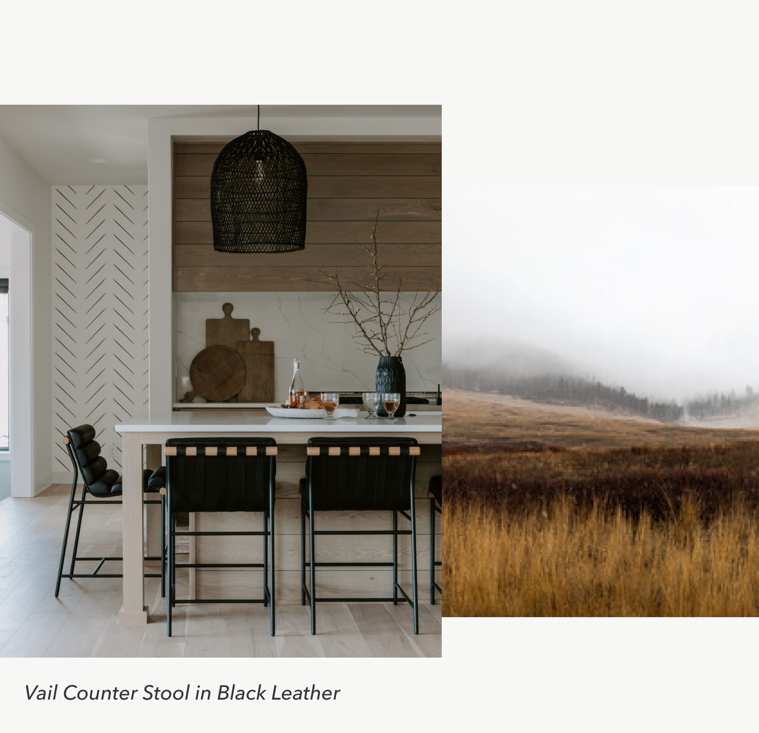 Vail Counter Stool in Black Leather