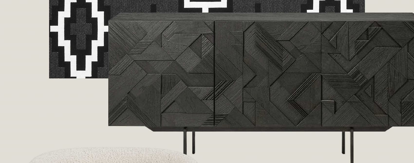 Graphic Sideboard in Black Teak