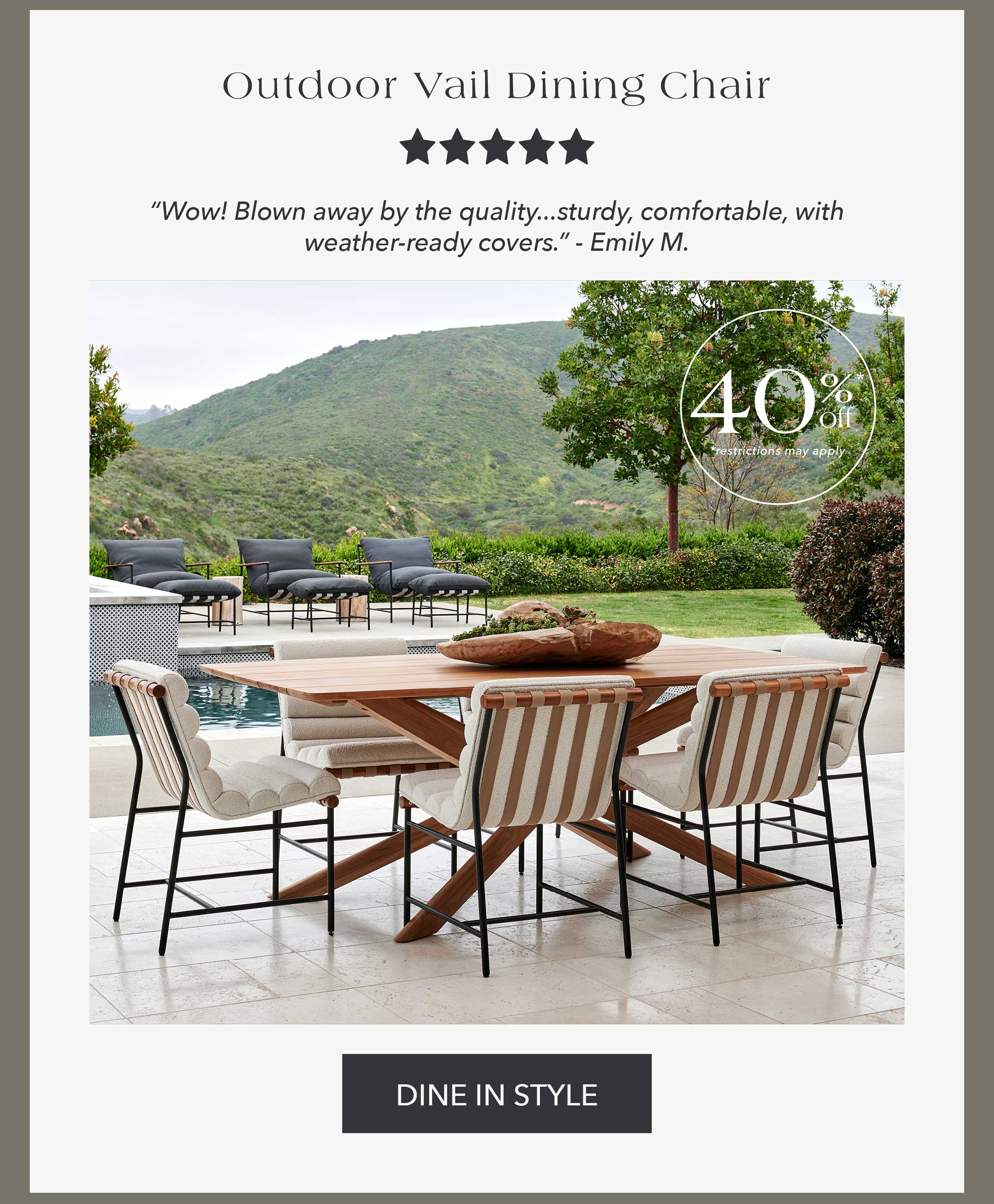 Outdoor Vail Dining Chair (40% off) 