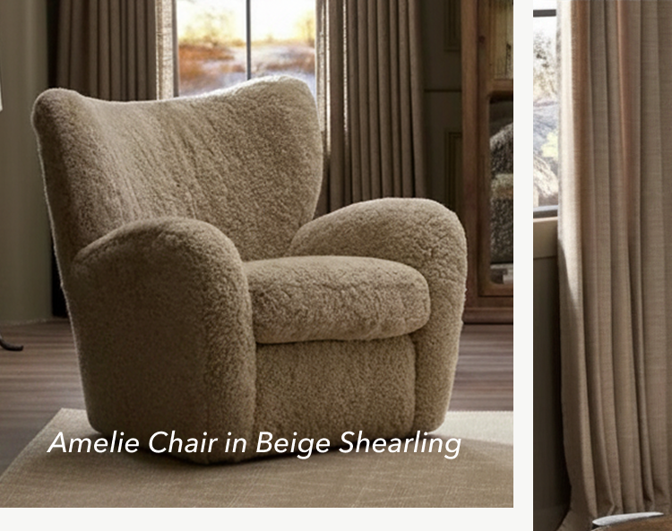 Amelie Chair in Beige Shearling