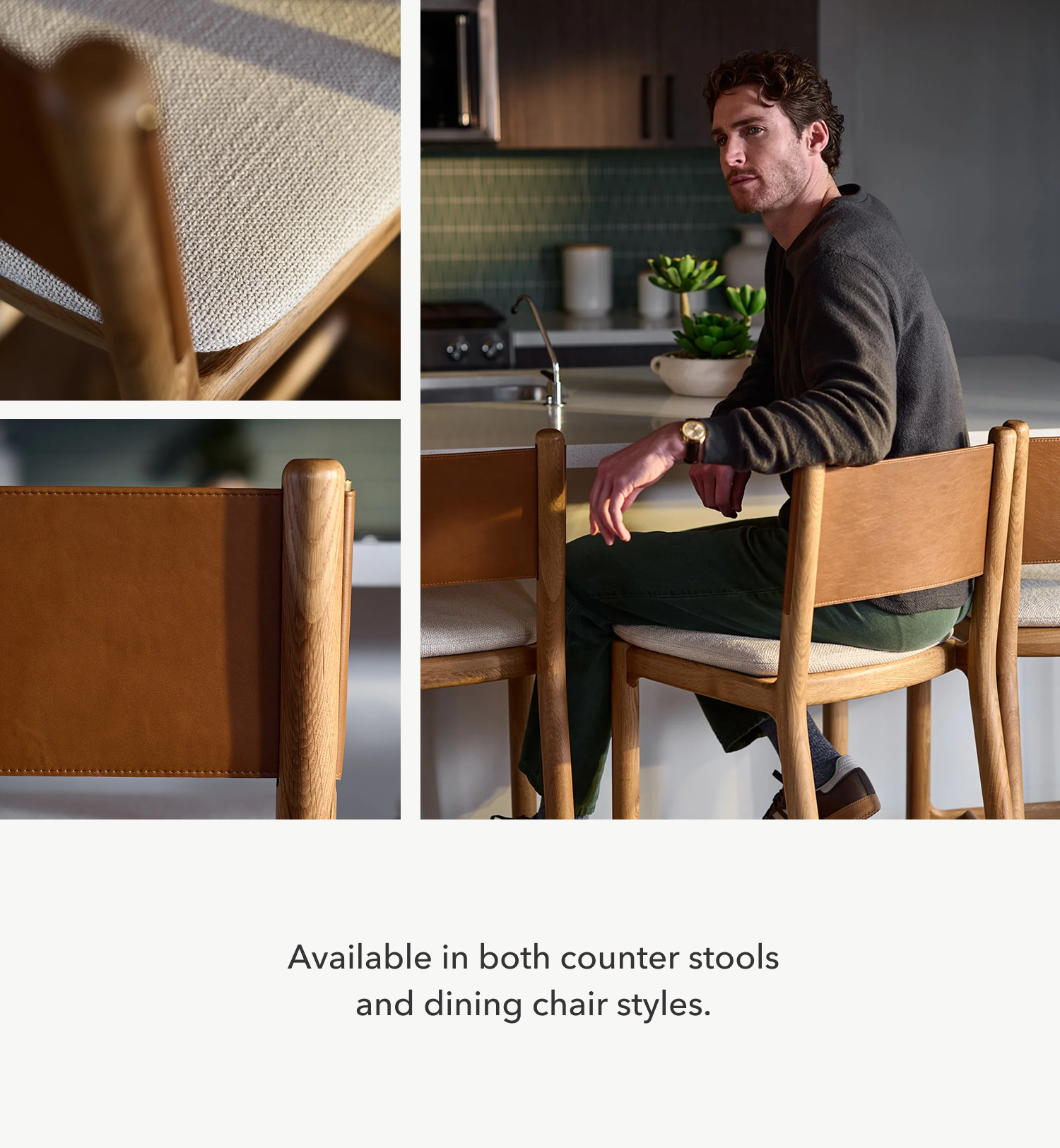 Several images of the Avon Counter Stool from different angles