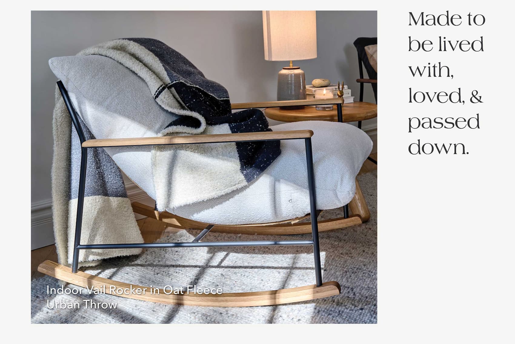 Indoor Vail Rocker in Oat Fleece