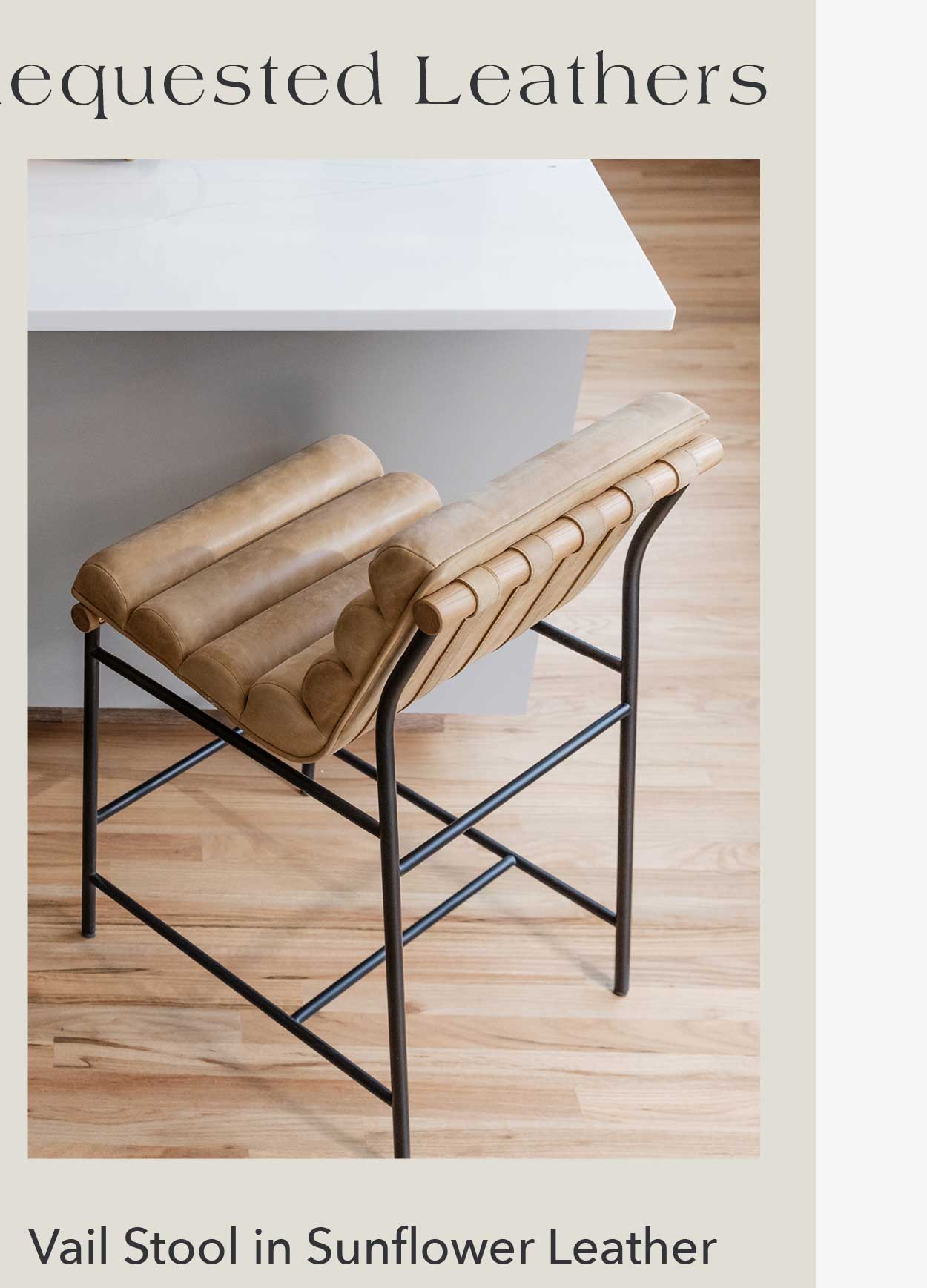 Vail Stool in Sunflower Leather 