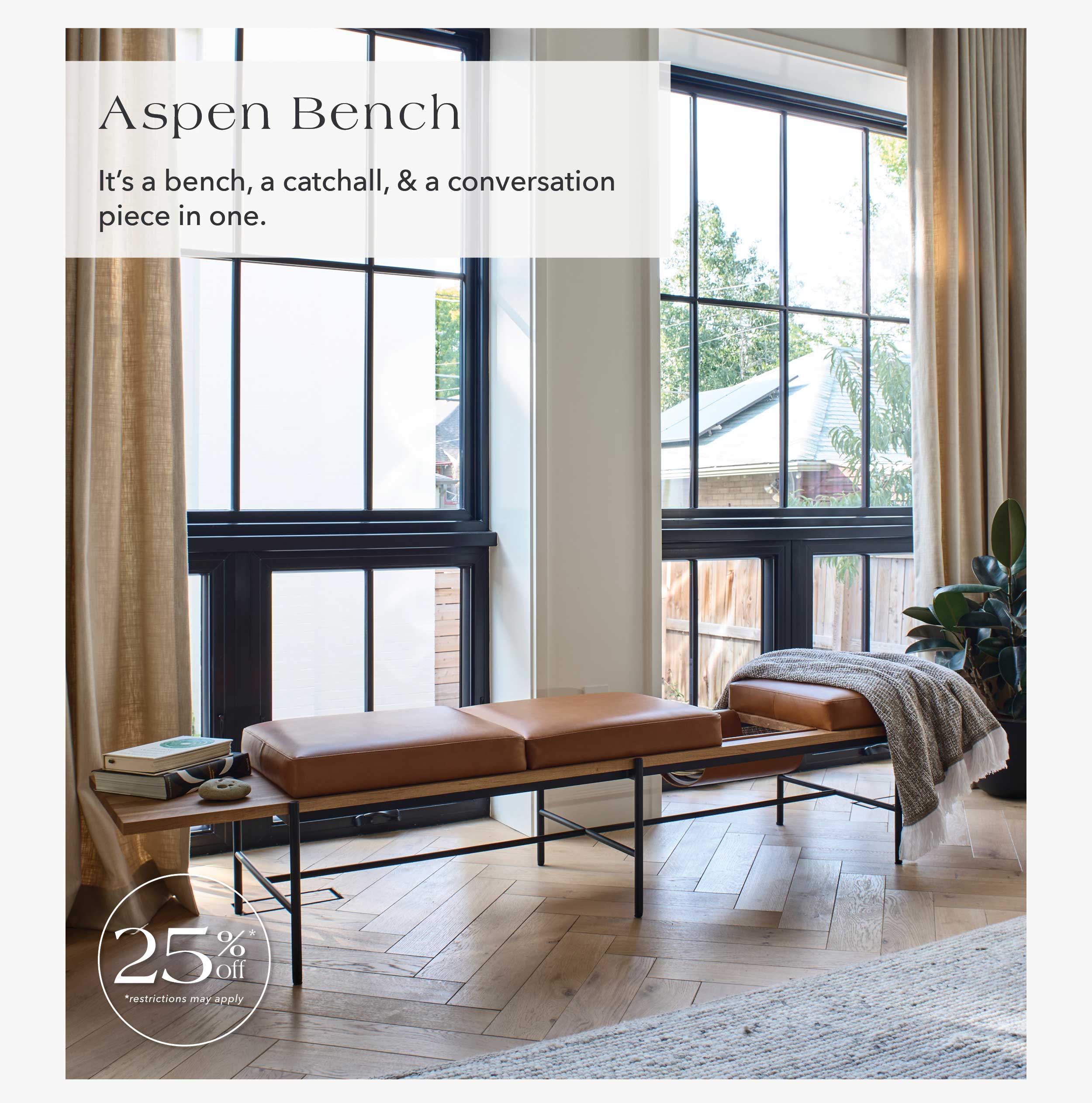 Aspen Bench - It's a bench, a catchall, & a conversation piece in one.