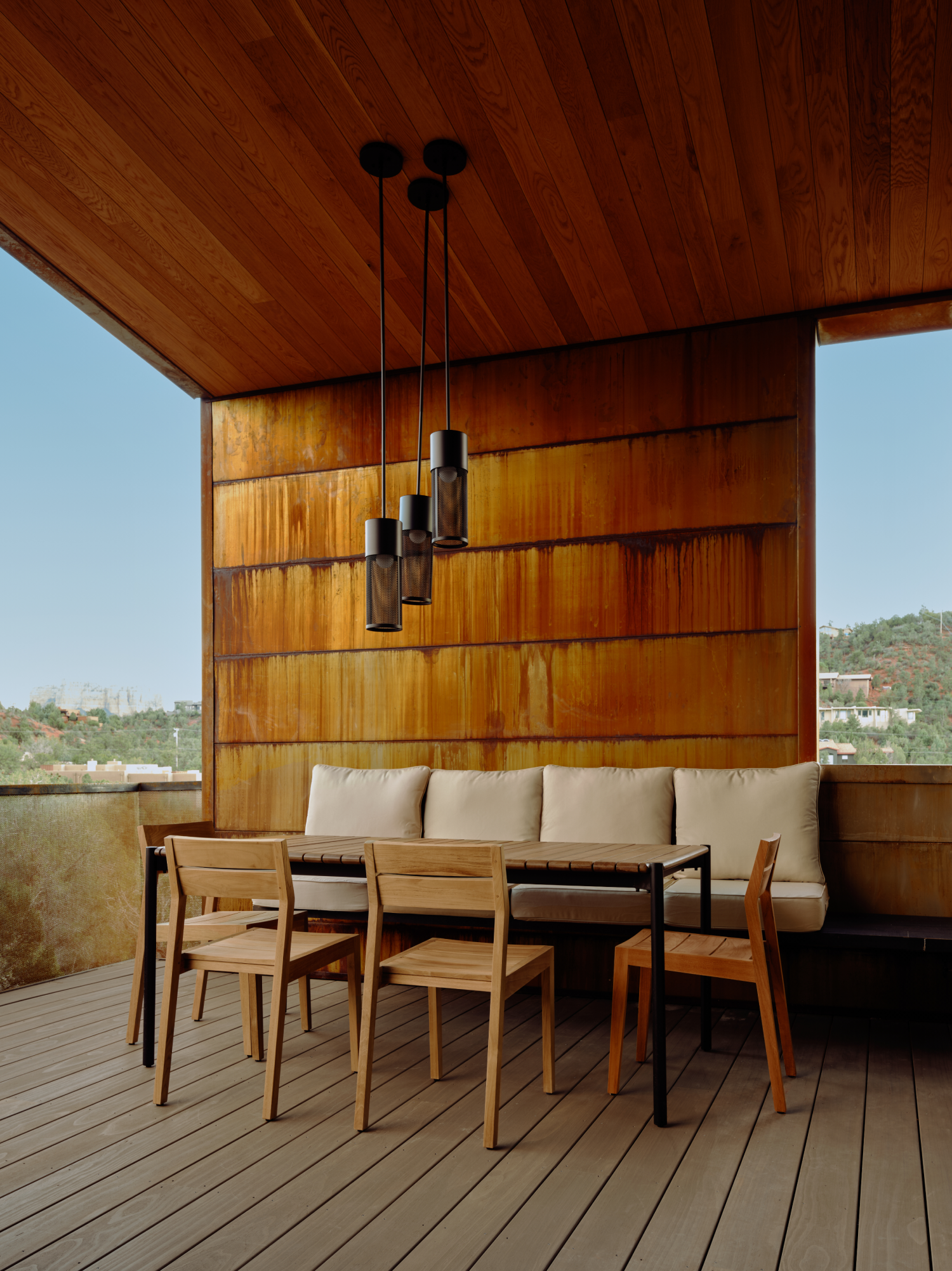 Image of the Strata Outdoor Table with Chairs