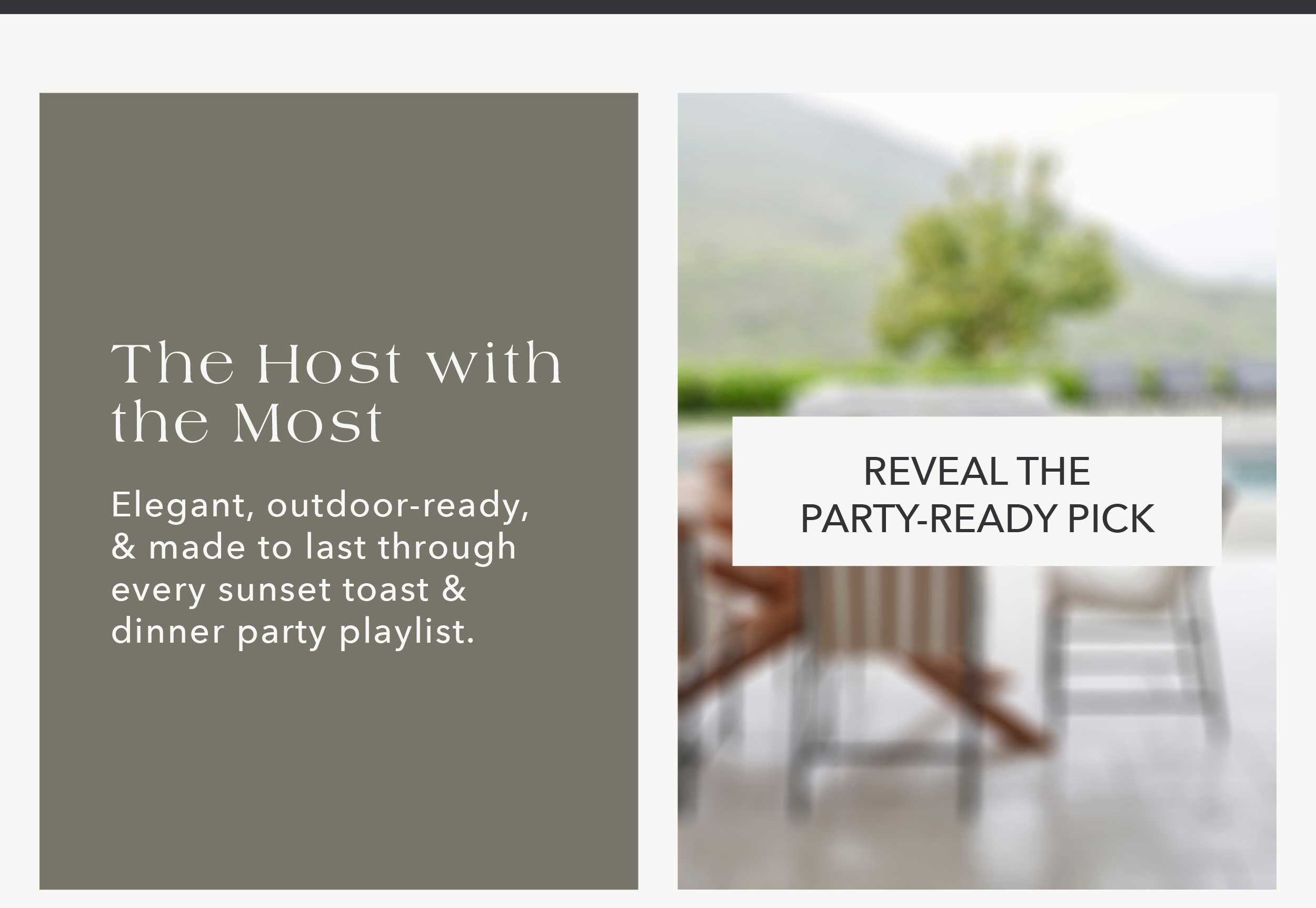 The Host with the Most  Elegant, outdoor-ready, & made to last through every sunset toast & dinner party playlist. Outdoor Vail dining chair