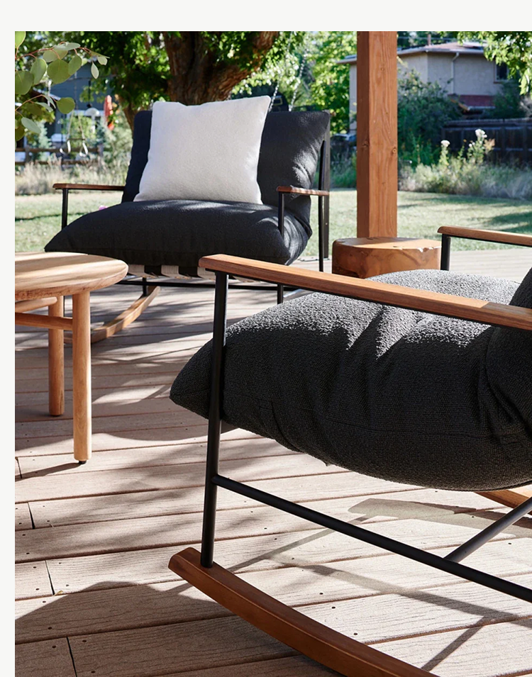 The Outdoor Vail Rocker in Slate Bouclé