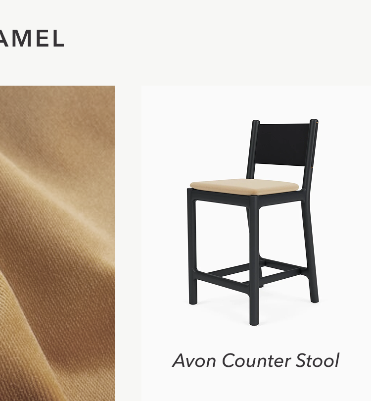 Avon Counter Stool in Caramel Velvet