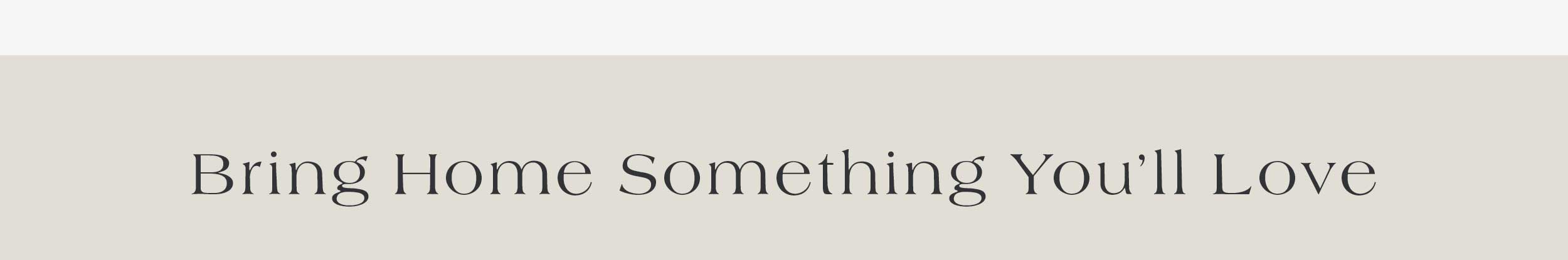 Bring Home Something You'll Love 