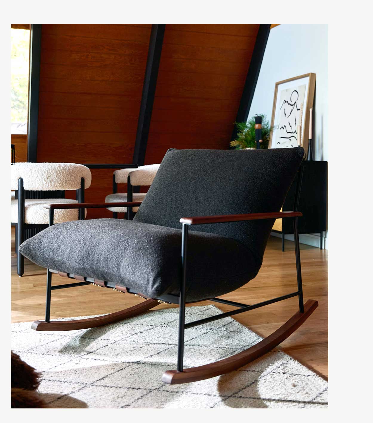 Indoor Vail Rocker in Ink Fleece 