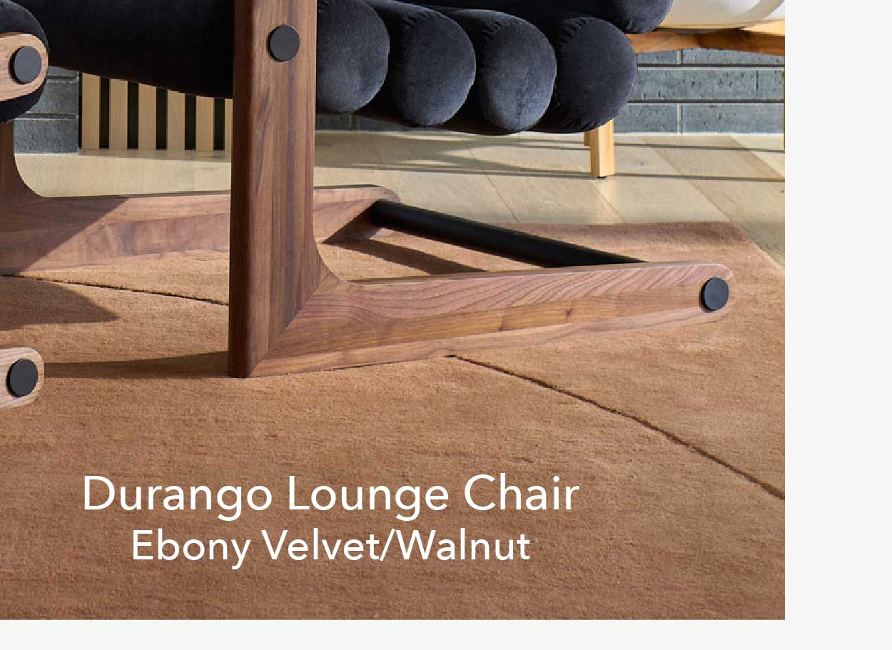 Durango Lounge Chair on Ebony Velvet/Walnut