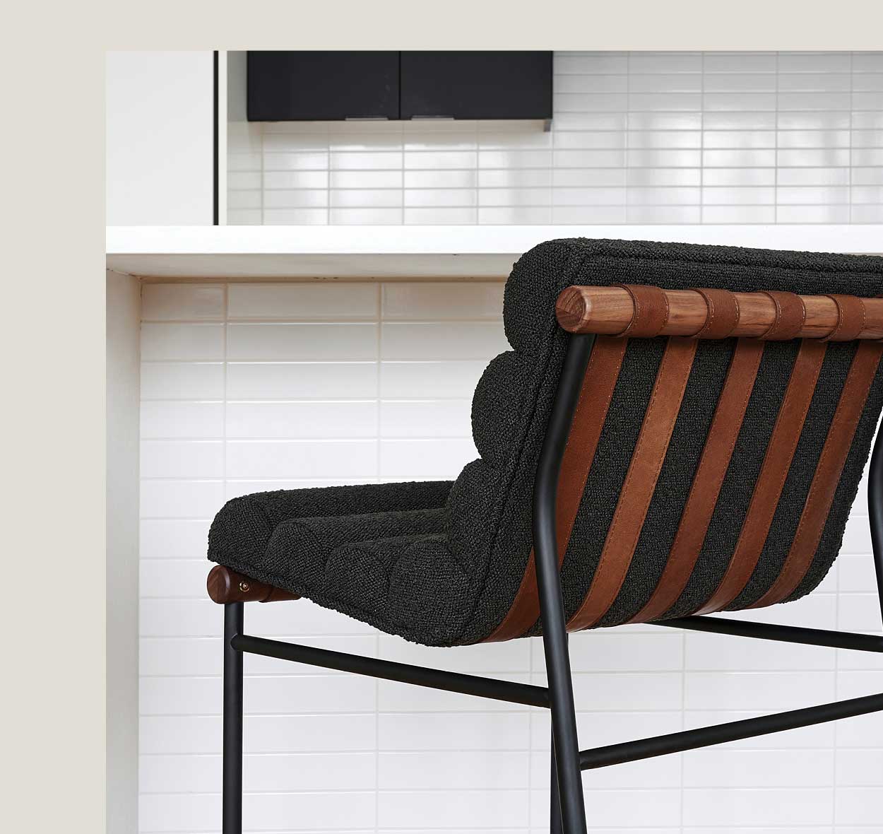 Vail Stool Charcoal Boucle