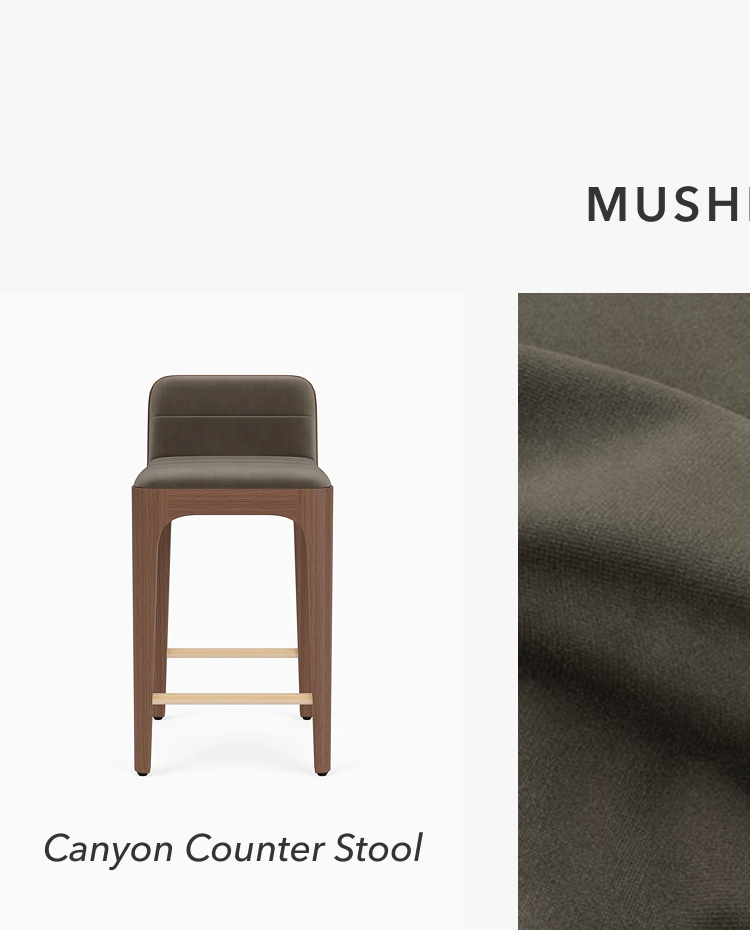 Canyon Counter Stool in Mushroom Velvet