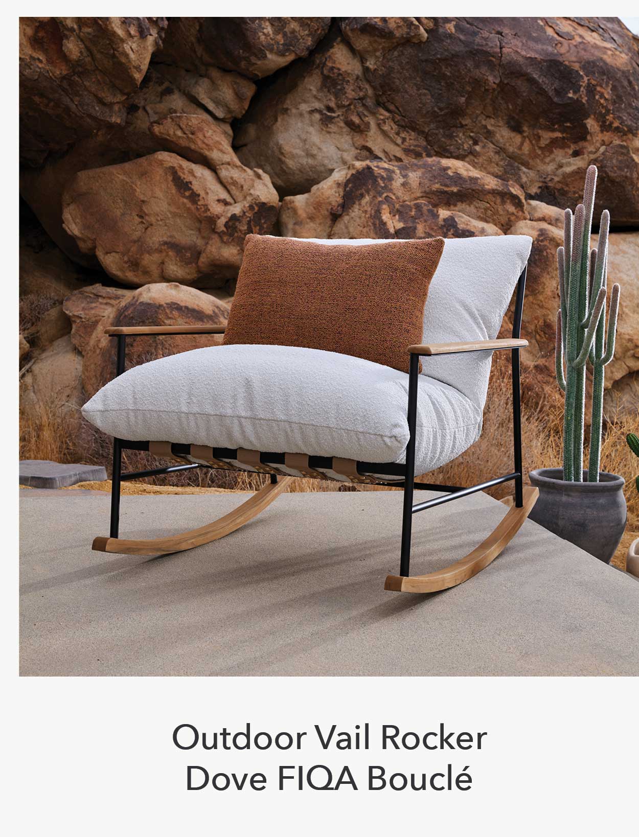 Outdoor Vail Rocker Dove FIQA Boucle 