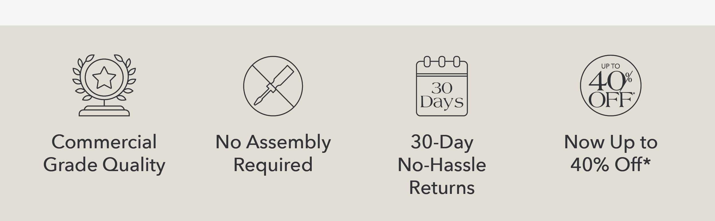 Commercial Grade Quality. No Assembly Required. 30-Day No-Hassle Returns. Now up to 40% off.