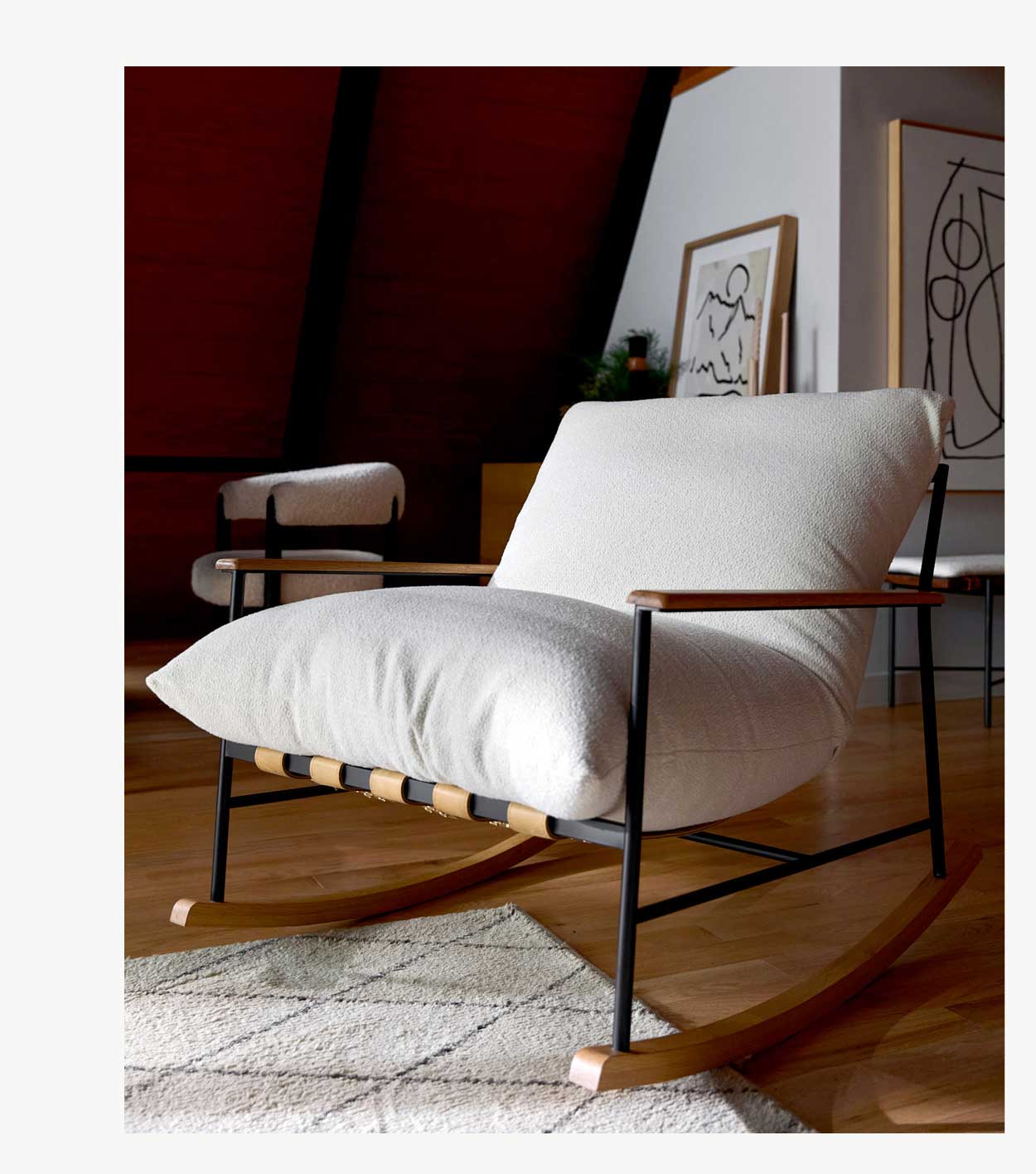 Indoor Vail Rocker in Oat Fleece 