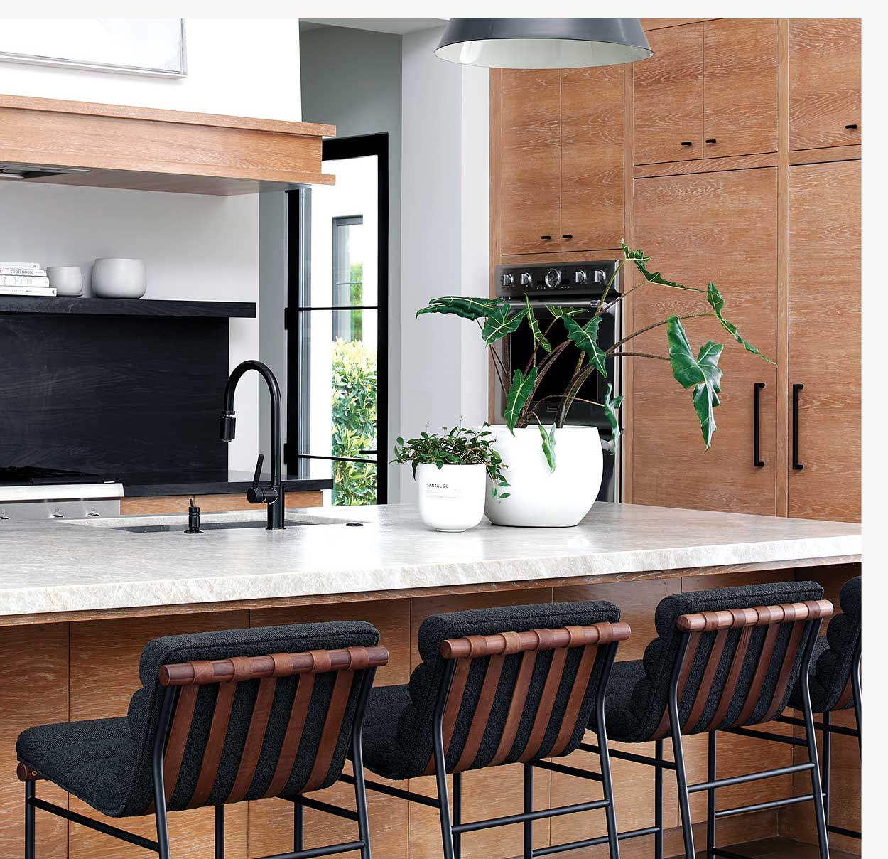 Vail Stool in Charcoal Boucle 