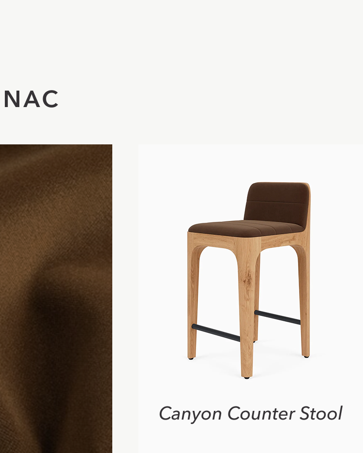 Canyon Counter Stool in Cognac Velvet