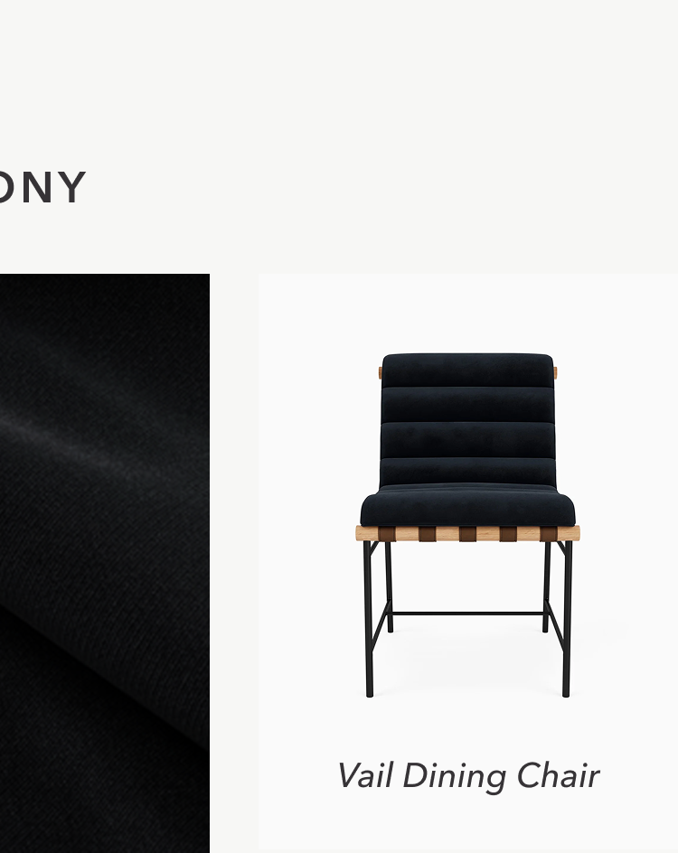 Vail Dining Chair in Ebony Velvet
