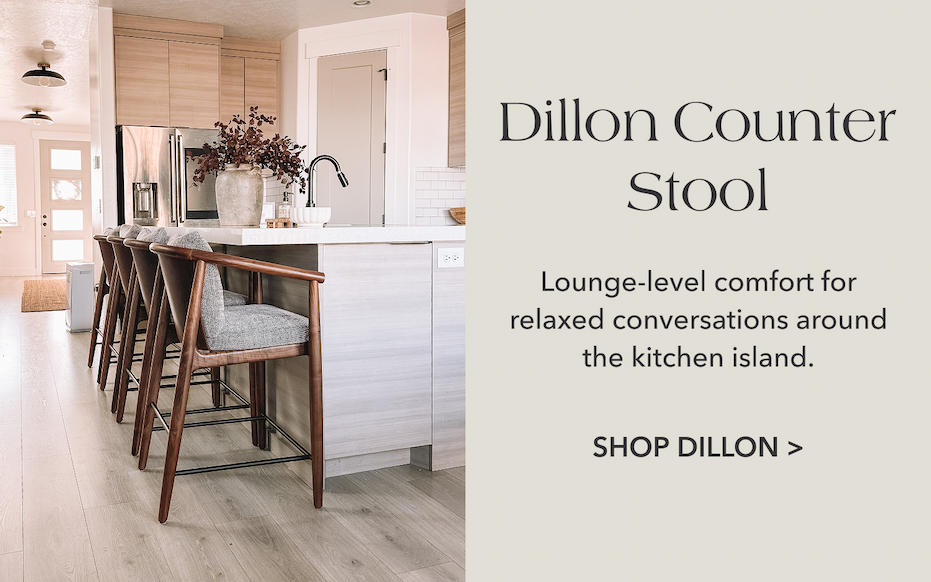 Dillon Counter Stool —&nbsp;Lounge-level comfort for relaxed conversations at the kitchen island.