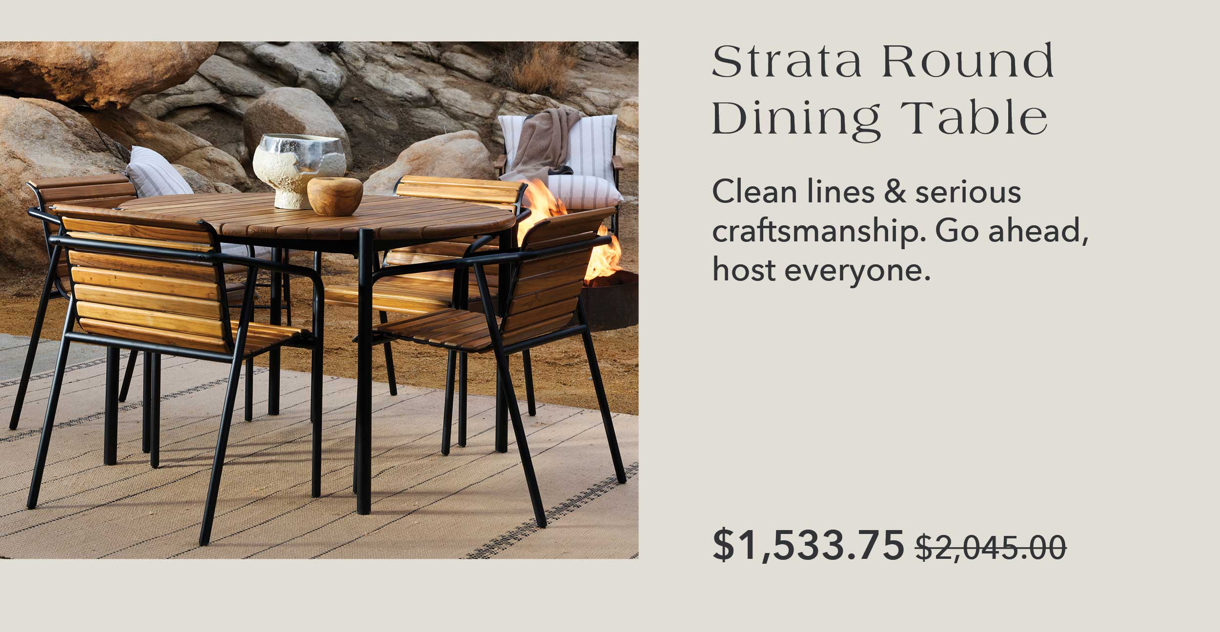 Strata Round Dining Table Clean lines and serious craftsmanship. Go ahead, host everyone.