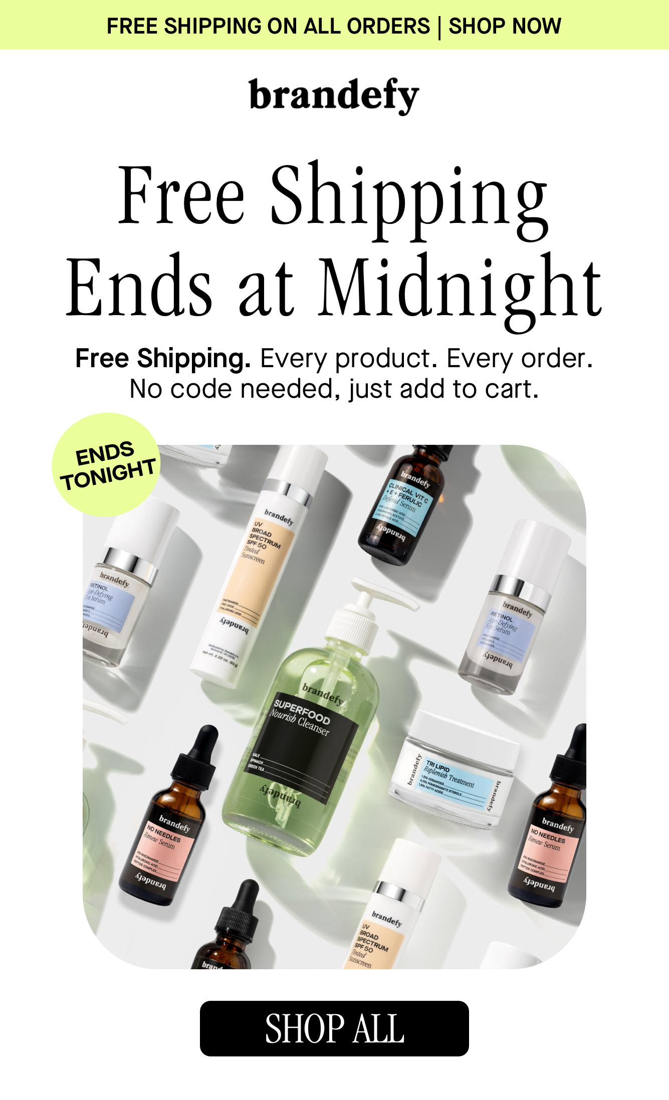 Free Shipping Ends at midnight  Free Shipping Ends at midnight