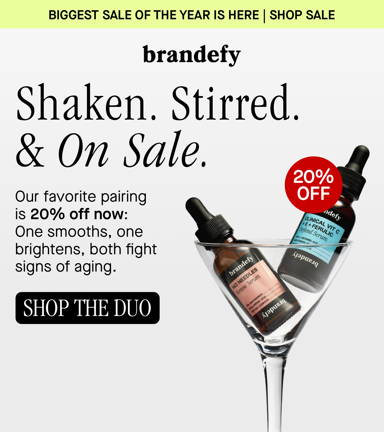 Shaken. Stirred. & On Sale. 